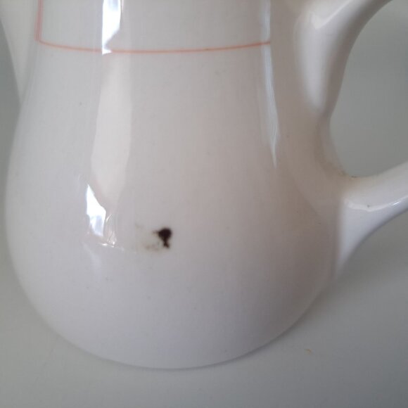 Syracuse Syralite Creamer Pitcher With Orange Stripe Design - Picture 8 of 10